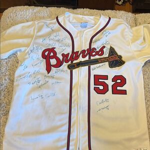 MLB Braves White and Red Men's Shirt